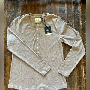 The Normal Brand Henley in Taupe Beige NWT
